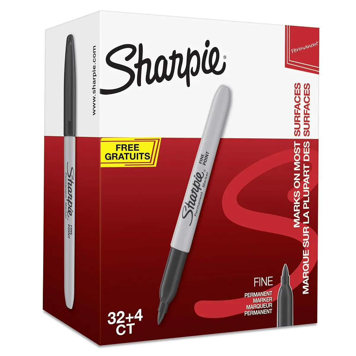 Set di Pennarelli Sharpie Fine Point Nero 0,9 mm Permanente 36 Pezzi