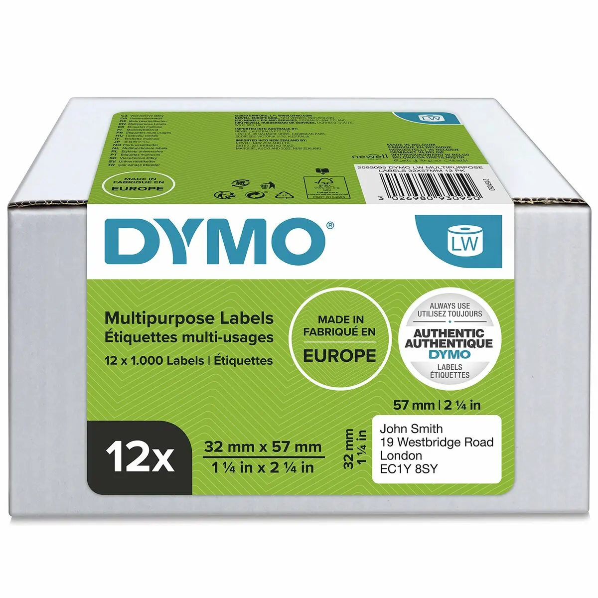 Etichette per Stampante Multiuso Dymo 2093095 Bianco (12 Unità)