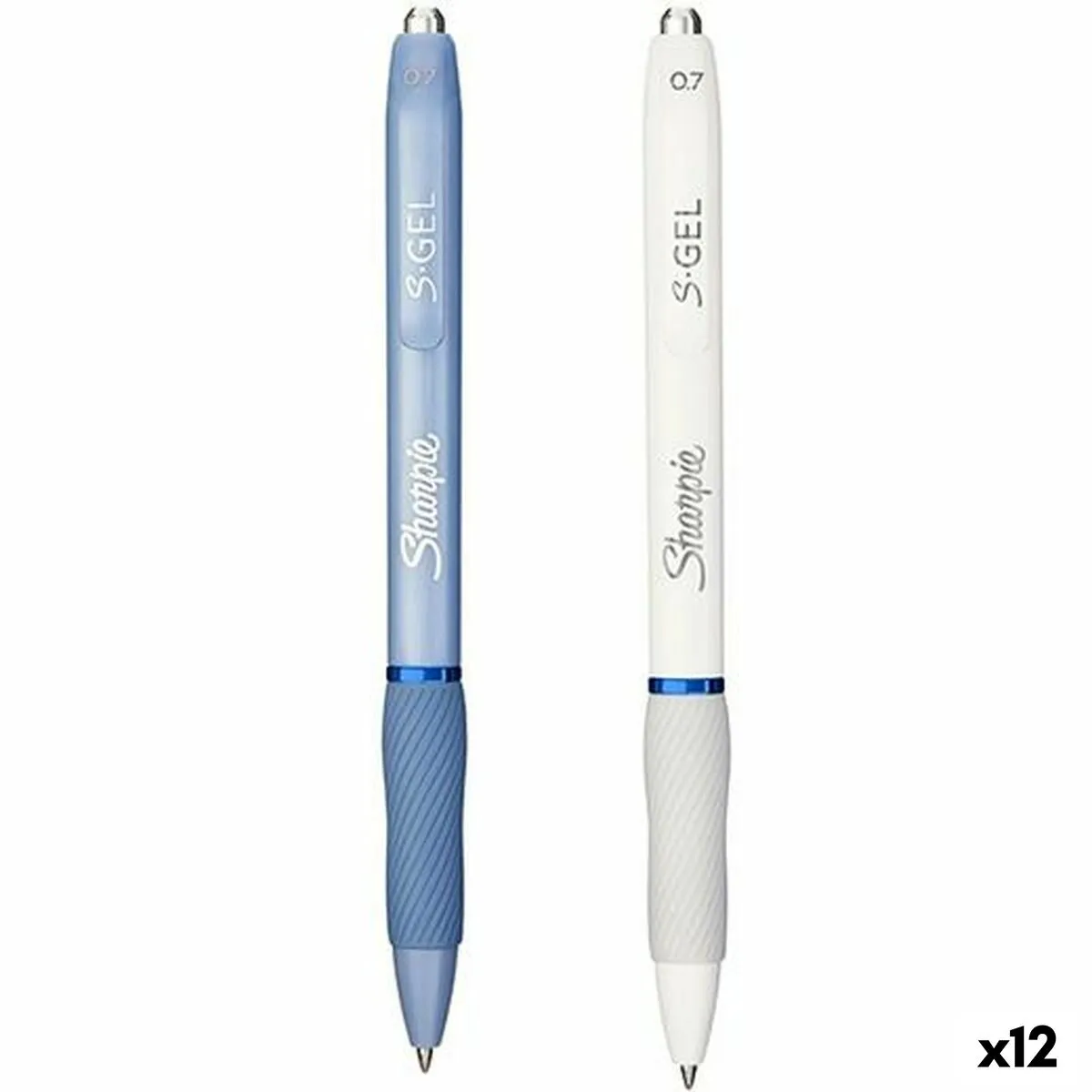 Penna gel Sharpie S-Gel Bianco Azzurro 0,7 mm (12 Unità)