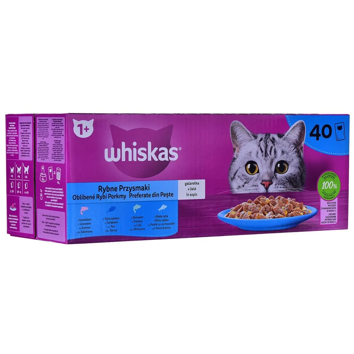 Spuntino per Cat Whiskas   40 x 85 g Salmone Tonno