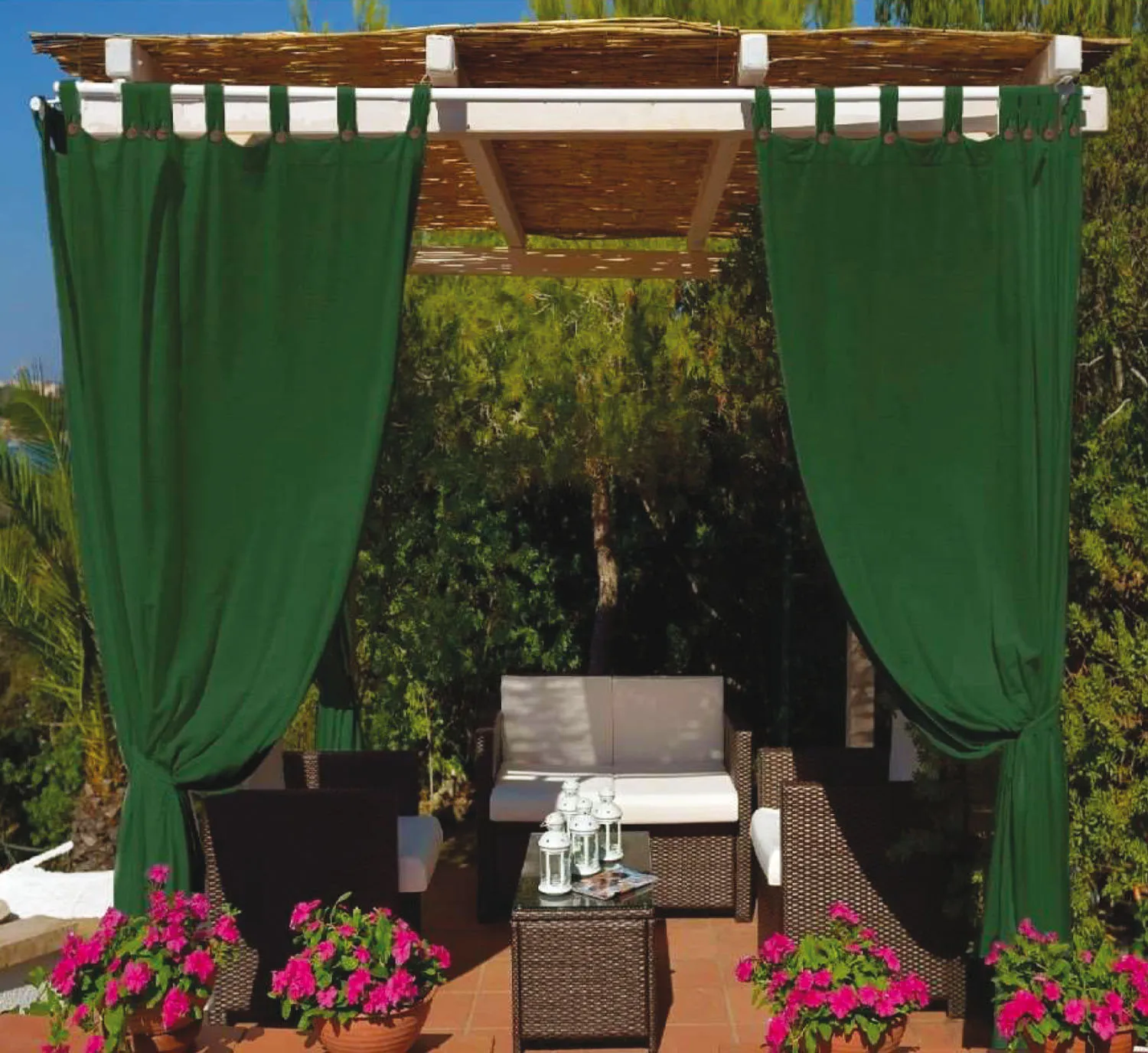 TENDA DA SOLE PER GAZEBO IDROREPELLENTE CM140X280 COLORE VERDE