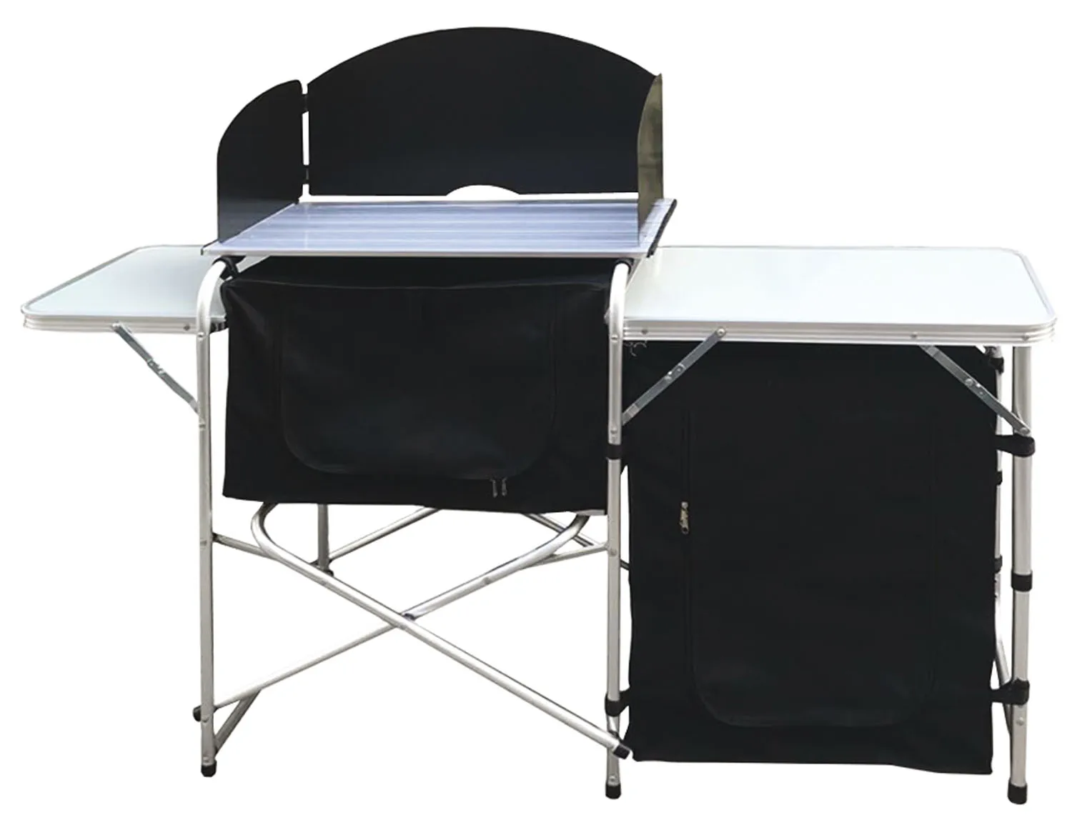 CUCINA CAMPING PORTATILE WILD PIANO PORTA FORNELLO E PIANO APPOGGIO IN ALLUMINIO