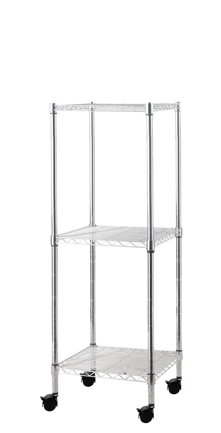 SCAFFALE BRIXO MANHATTAN 3 PIANI 35x35x90H Cm CON RUOTE GIREVOLI