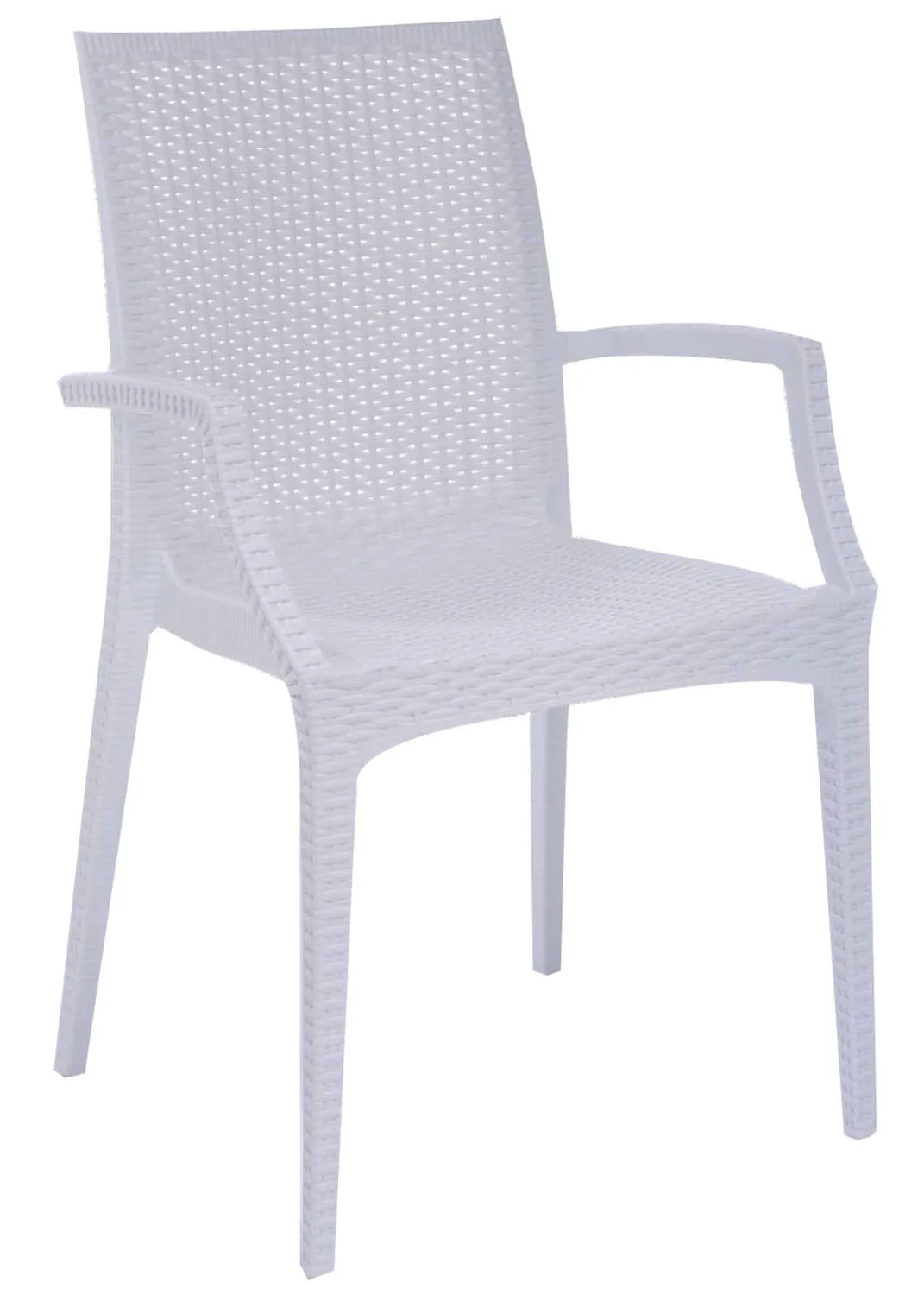 POLTRONA SEDIA RATTAN BISTROT BIANCA 57x53xH89 cm