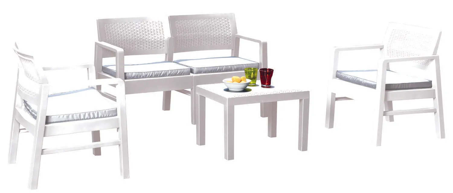 SET SALOTTO RATTAN KILIMANJARO BIANCO