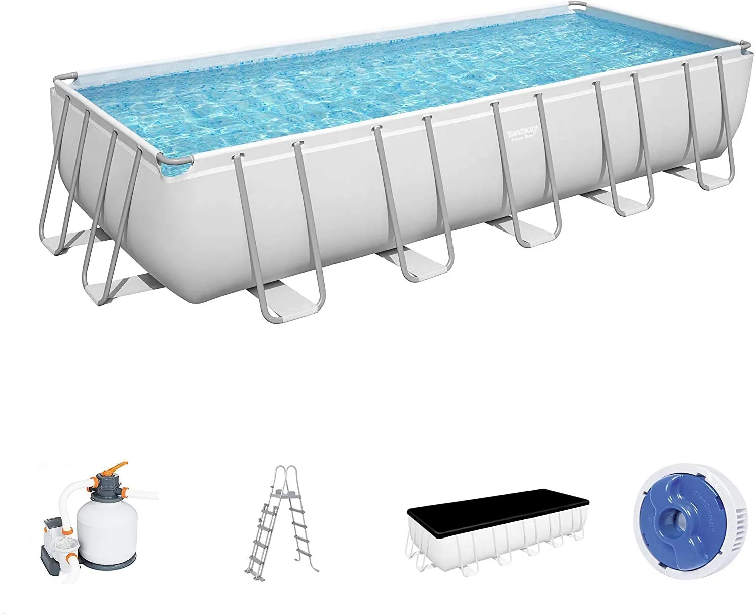 Piscina fuori terra Bestway 5612B Power Steel rettangolare 640x274x132cm