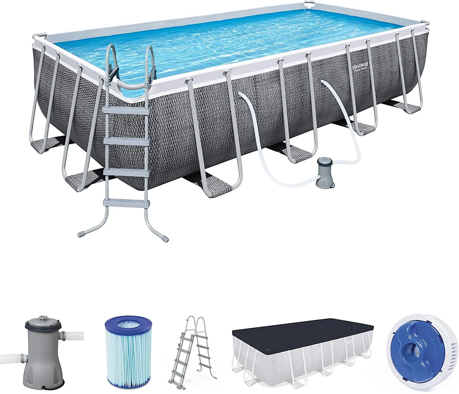 Piscina Bestway 56996 Power Steel 4,88 mx 2,44 mx 1,22 m Rettangolare