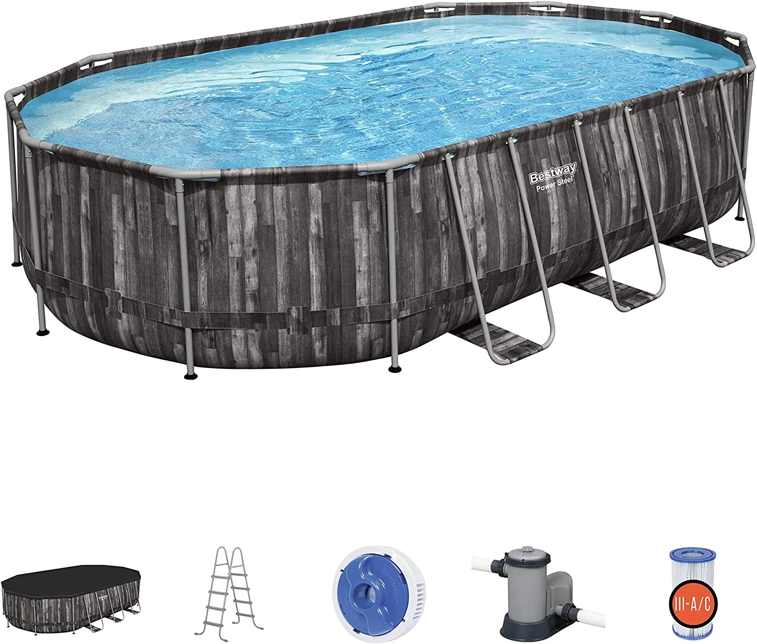 Piscina Bestway 5611R Fuori Terra Power Steel da 610 x 366 x 122 cm