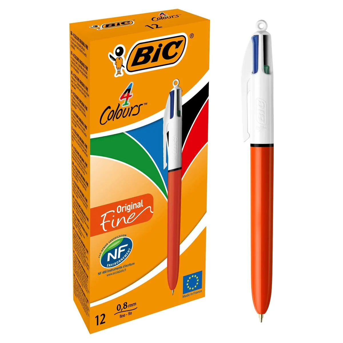 Penna Bic 4 Colours Original Fine Ricaricabile 12 Unità 0,3 mm