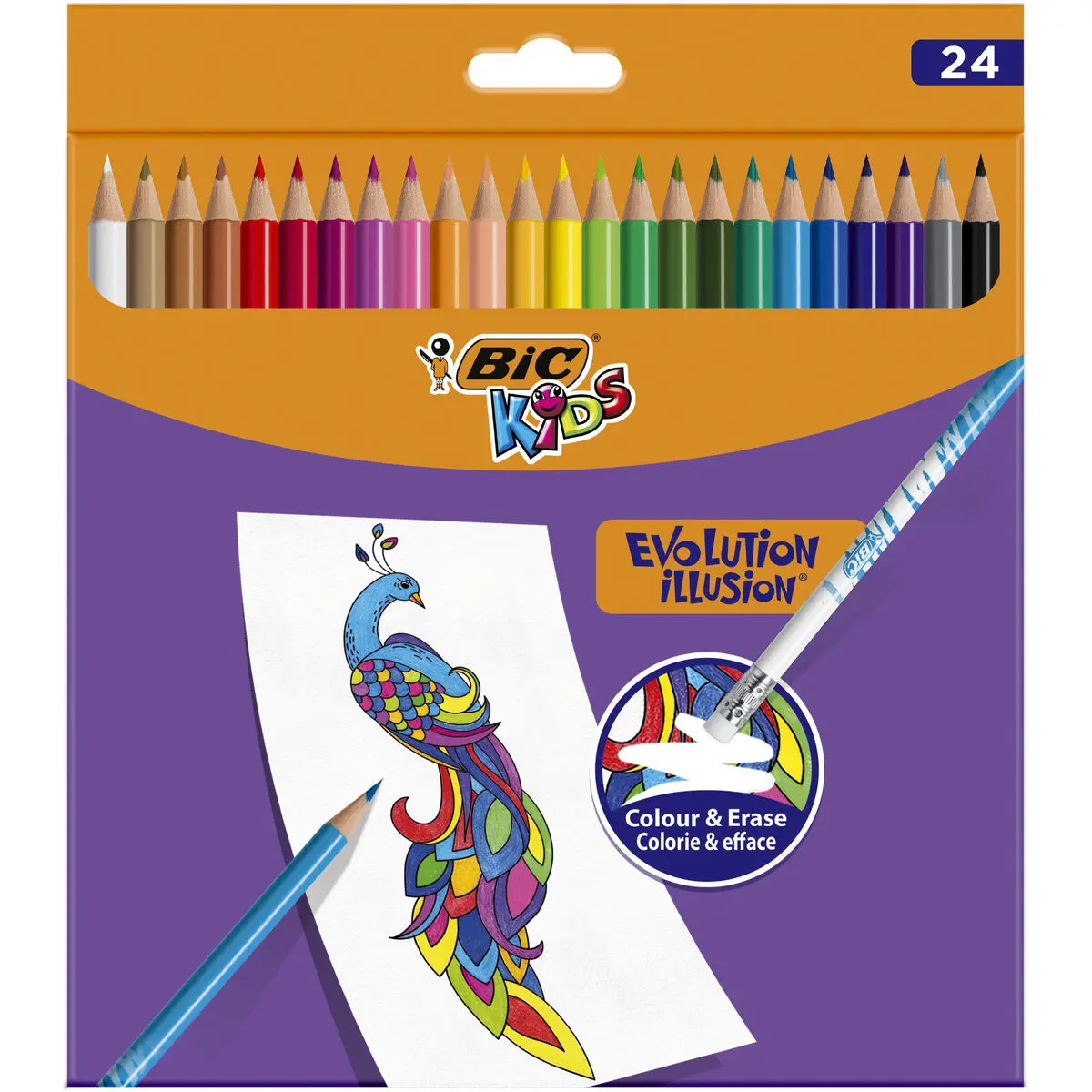 Matite colorate Bic 987869 Multicolore Cancellabile 24 Pezzi