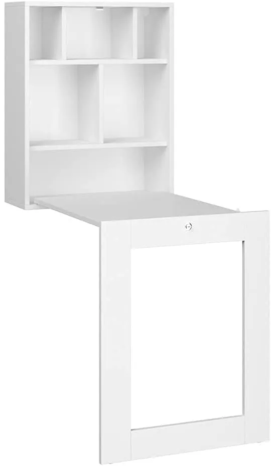 SCRIVANIA PIEGH. DA APPENDERE LIBRERIA UFFICIO CASA BIANCO OPACO 145X90X60CM TILT