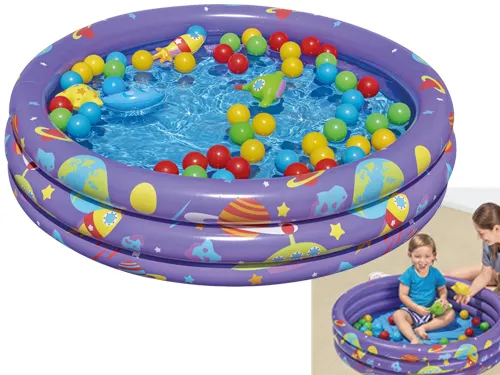 PISCINA GONFIABILE TONDA CON PALLINE PER BAMBINI BESTWAY 101LT 102xH25 -52466