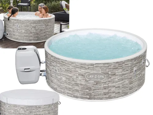 PISCINA IDROMASSAGGIO GONFIABILE TONDA FUORI TERRA SPA LAY-Z VANCOUVER BESTWAY 155xH60 -60027