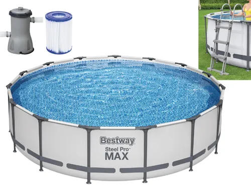 PISCINA TONDA FUORI TERRA STEEL PRO MAX BESTWAY 457xH107 -56488