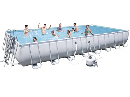 PISCINA RETTANGOLARE FUORI TERRA POWER STEEL BESTWAY 956X488 H132 -56623 + POMPA, SCALETTA E TELO