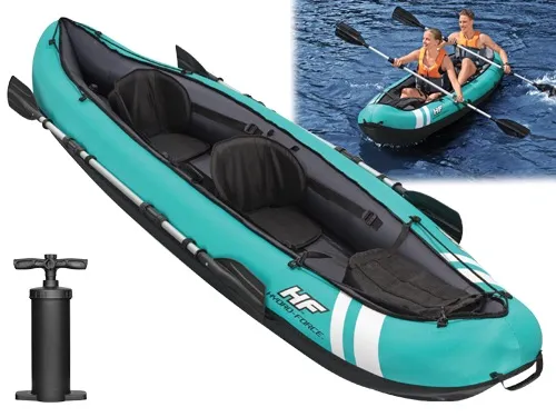 KAYAK GONFIABILE 2 PERSONE VENTURA PRO BESTWAY 330X94 cm -65052 + PAGAIA, POMPA, CUSTODIA E KIT RIPARAZIONE