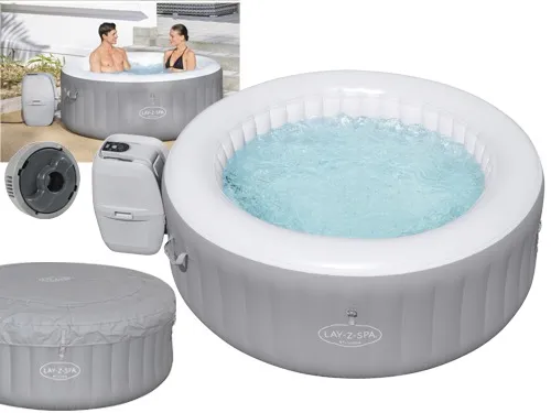 PISCINA IDROMASSAGGIO GONFIABILE TONDA FUORI TERRA SPA LAY-Z ST.LUCIA AIRJET BESTWAY 170xH66 cm -60037