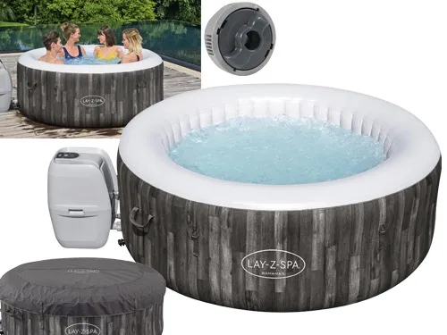 PISCINA IDROMASSAGGIO GONFIABILE TONDA FUORI TERRA SPA LAY-Z BAHAMAS AIRJET BESTWAY 180xH66 cm -60005