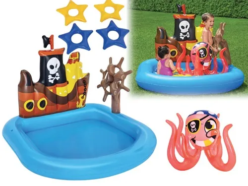 PISCINA GONFIABILE PLAY CENTER PER BAMBINI NAVE PIRATI BESTWAY 140x130x104 cm -52211