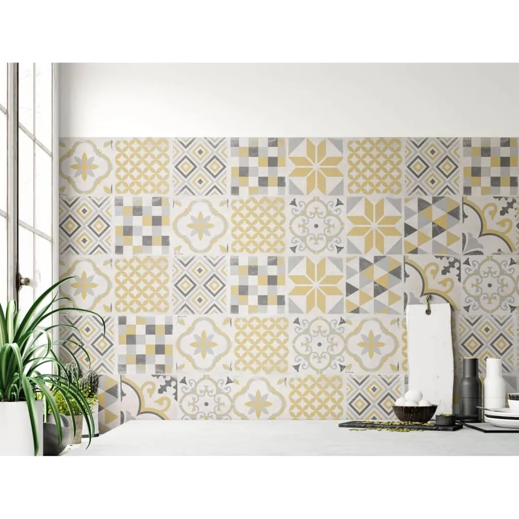 Grosfillex Pannelli Murali Accent 9 pz 15,4x120 cm Giallo Andaluso