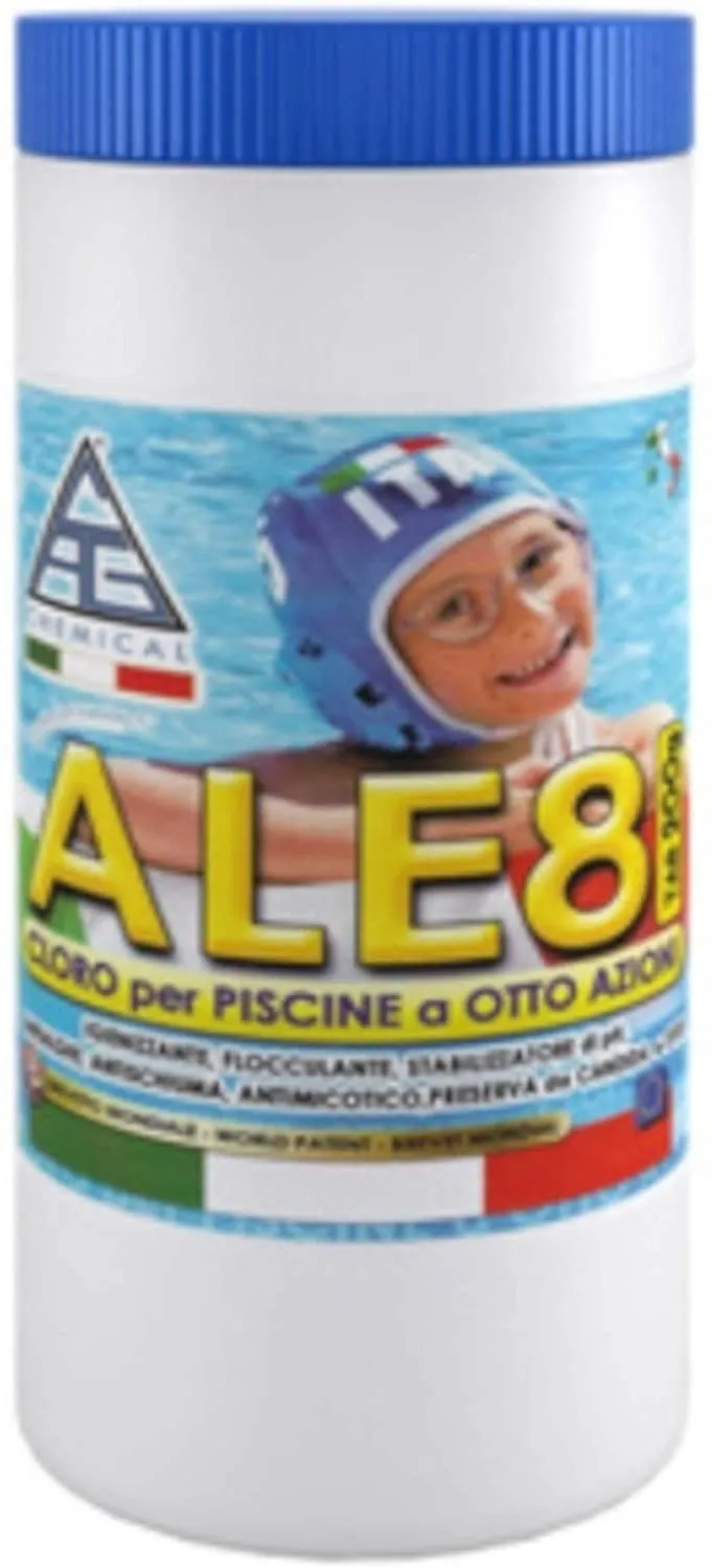 CLORO 8 FUNZIONI PER PISCINA PASTIGLIE GR.200 KG.1,4 ALE8 P200