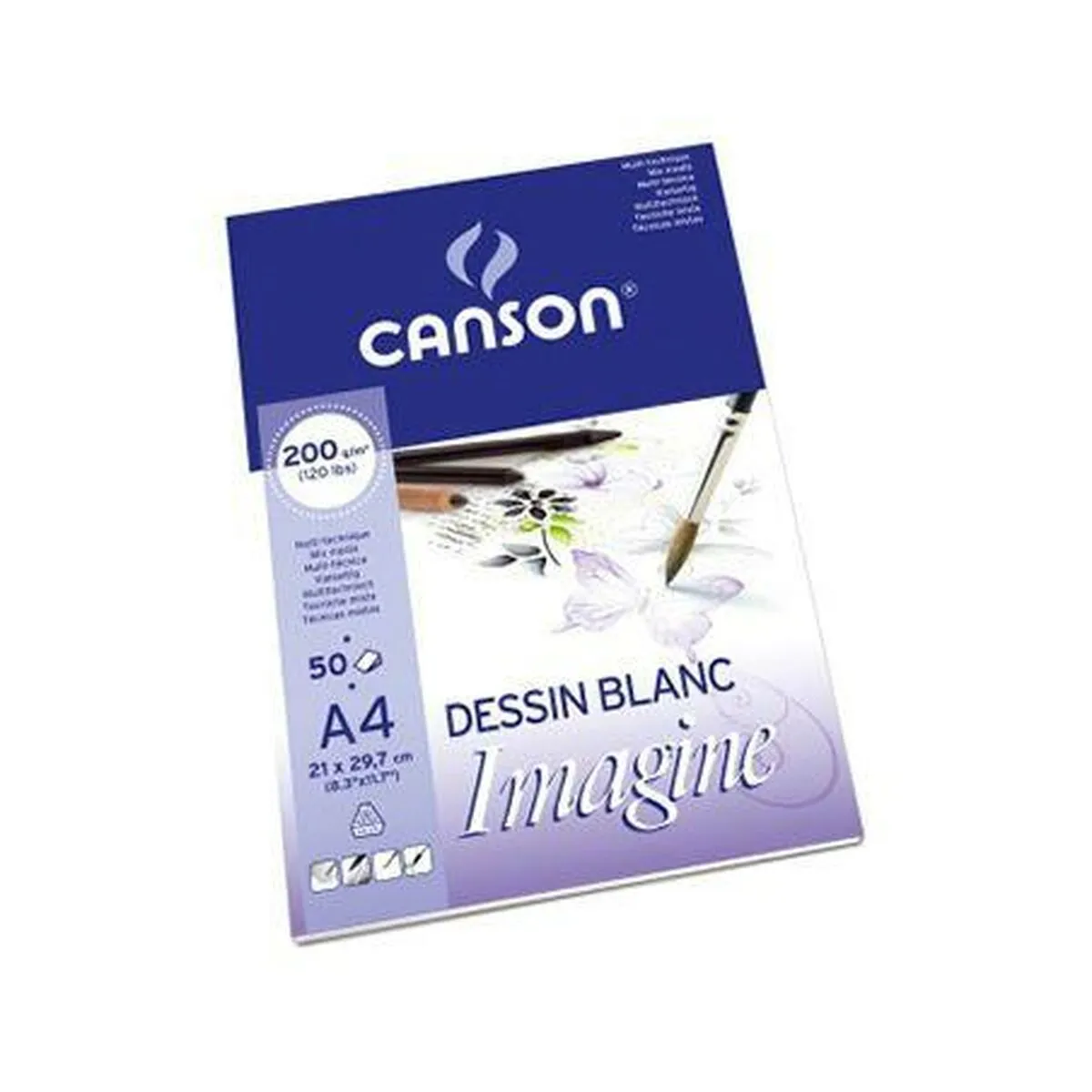 Blocco da disegno Canson Imagine 200 g 50 Foglie 5 Unità (210 x 297 mm)