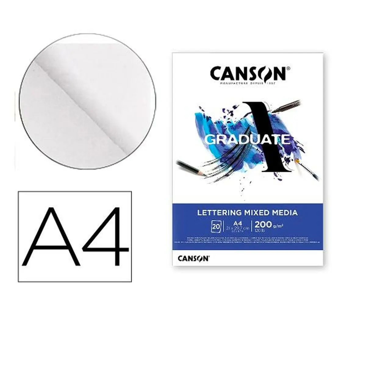 Blocco da disegno Canson C31250P028 Bianco A4 Carta