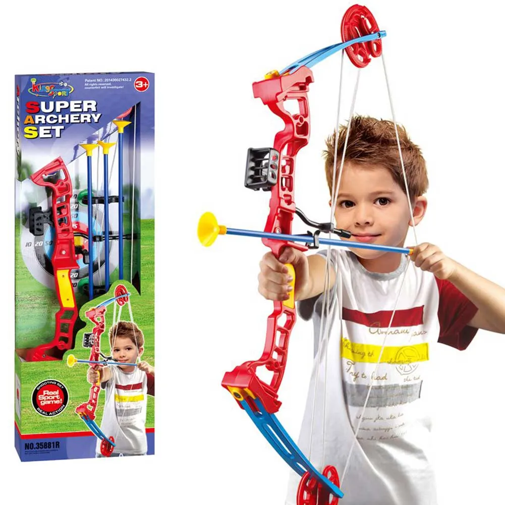 ARCO COMPOSITO PER BAMBINI SET ARCIERE CON 3 FRECCE PUNTA VENTOSA TIRO CON ARCO