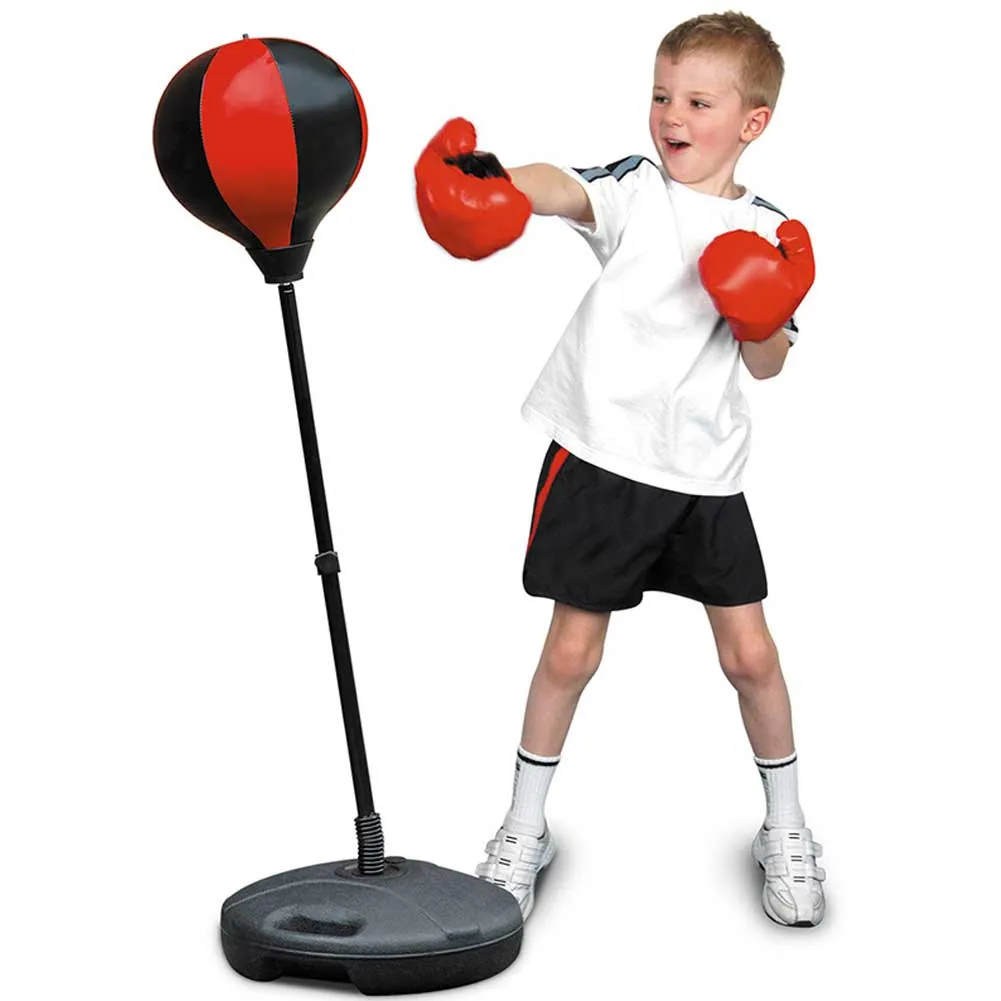 PUNCHING BALL PER BAMBINI ASTA REGOLABILE 120 CM CON GUANTONI E BASE RIEMPIBILE