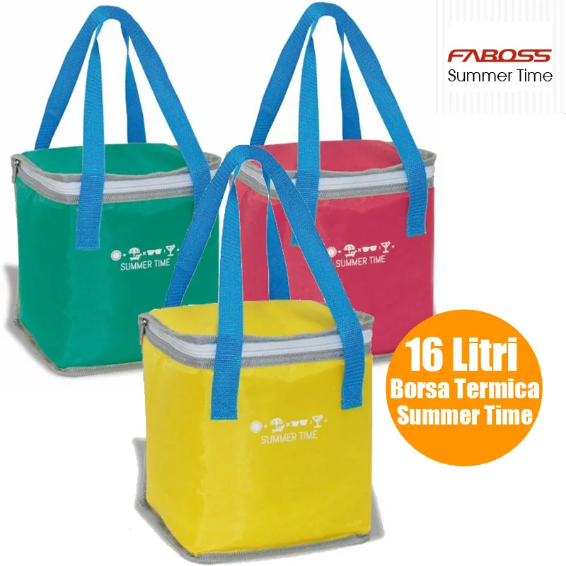 Borsa Termica con Manici 16 litri Frigo Colori Assortiti Mare Spiaggia Campeggio