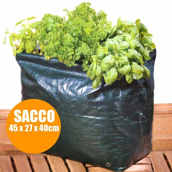 Sacco Contenitore Impiantare Per Crescita Piante 40 Litri Garden 45x27x40 cm