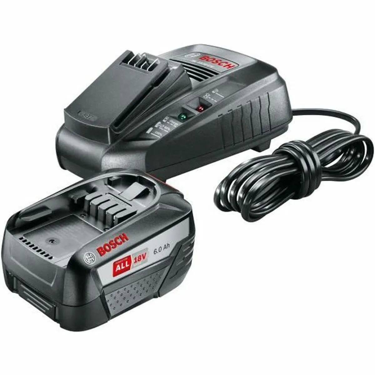 Set di caricabatterie e batterie ricaricabili BOSCH Power 4All AL 1830 CV 6 Ah 18 V