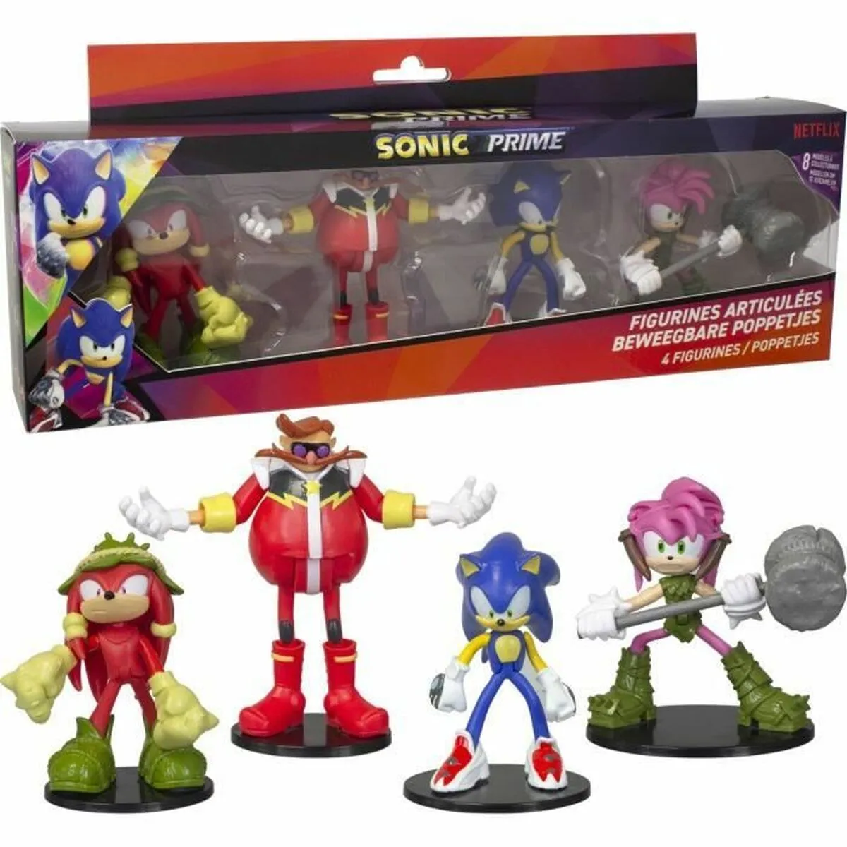 Figure Articolate Sonic Prime 4 Pezzi