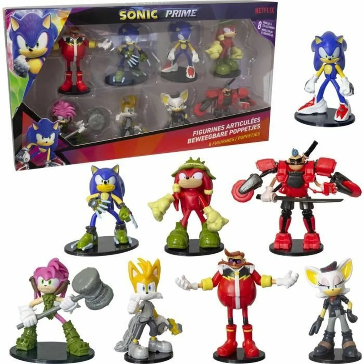 Figure Articolate Sonic Prime 8 Pezzi