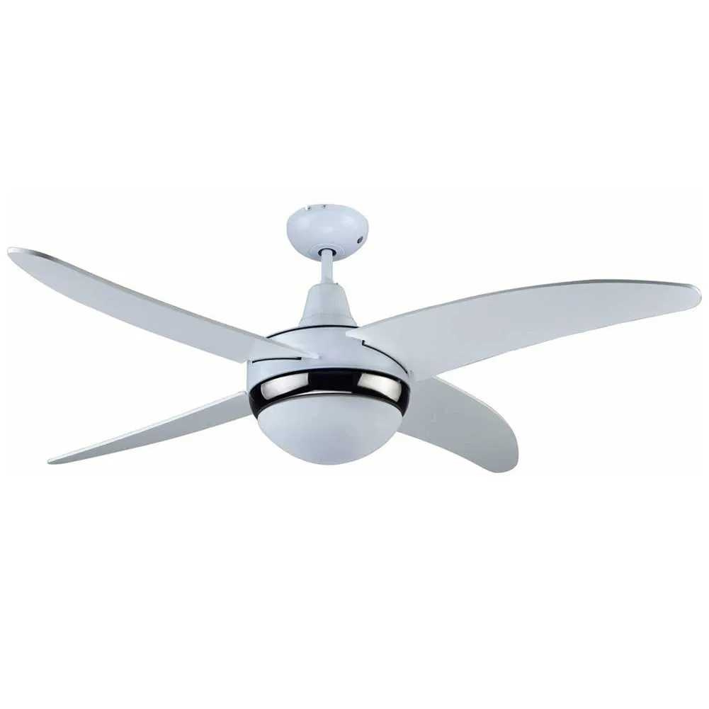 Ventilatore da Soffitto 5 Pale Legno con Lampada e Telecomando Diametro 120cm