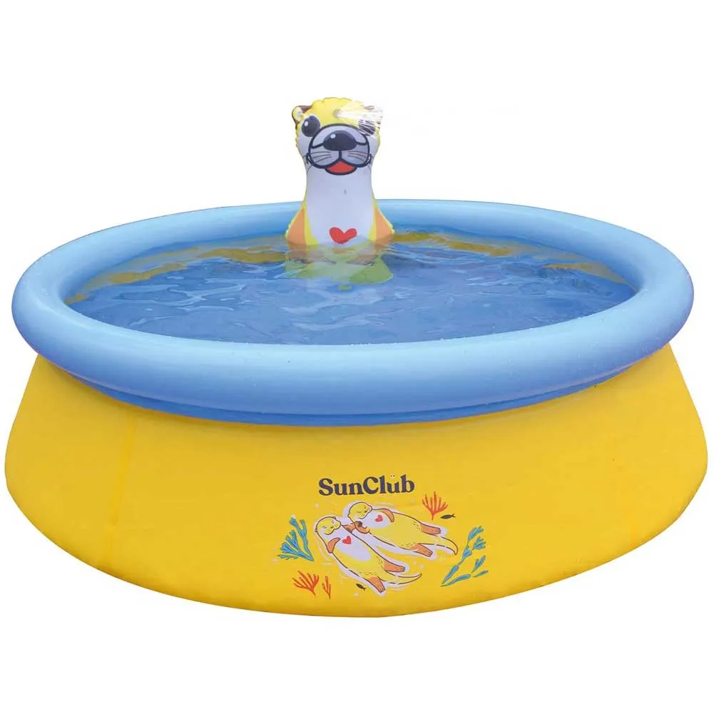 Piscina Gonfiabile Forma Lontra per Bambini 150cm con Doccia Spruzzo Giardino