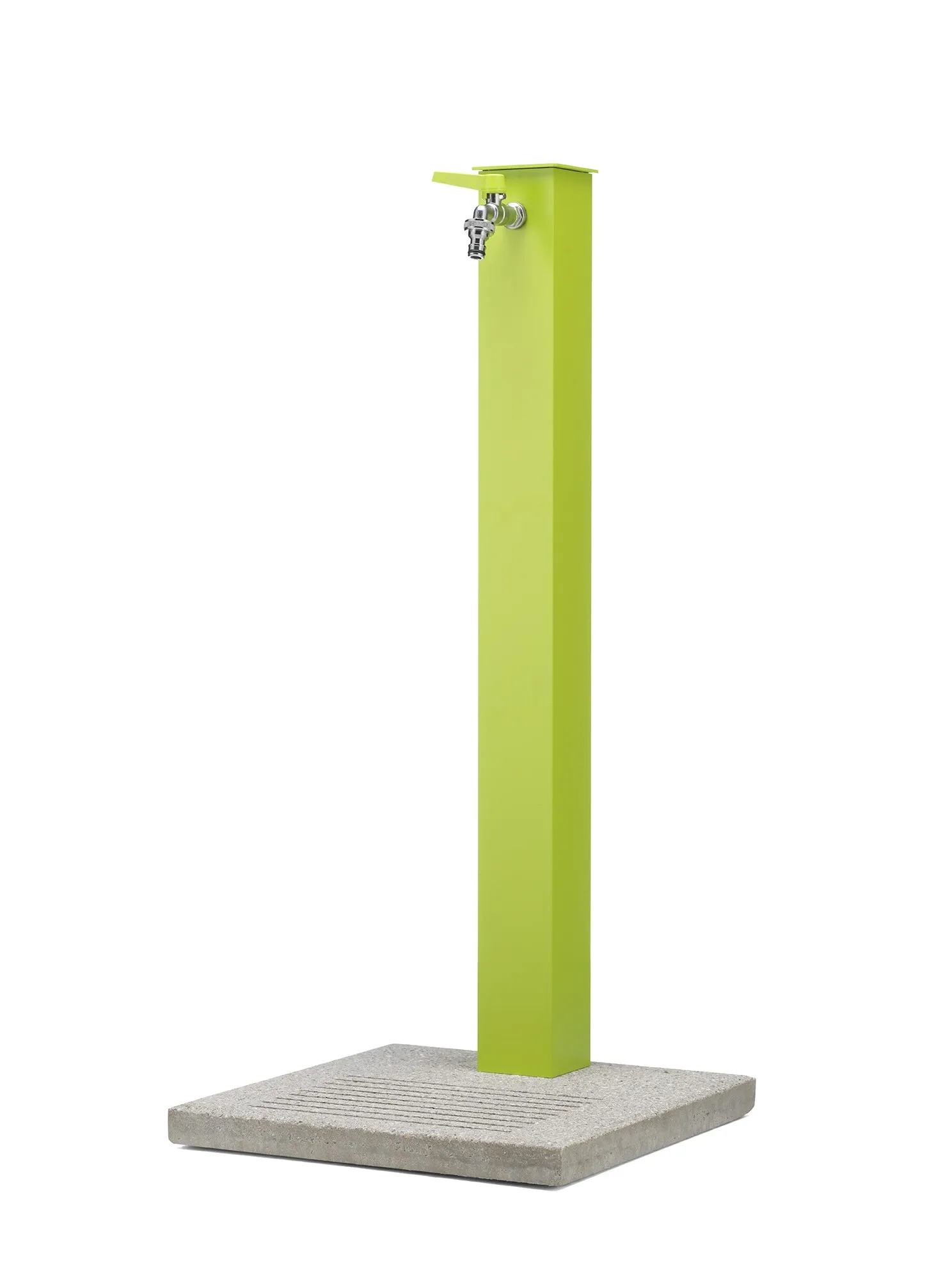 Fontana da Giardino con Rubinetto e Base in Cemento Colore Verde H91 Cm