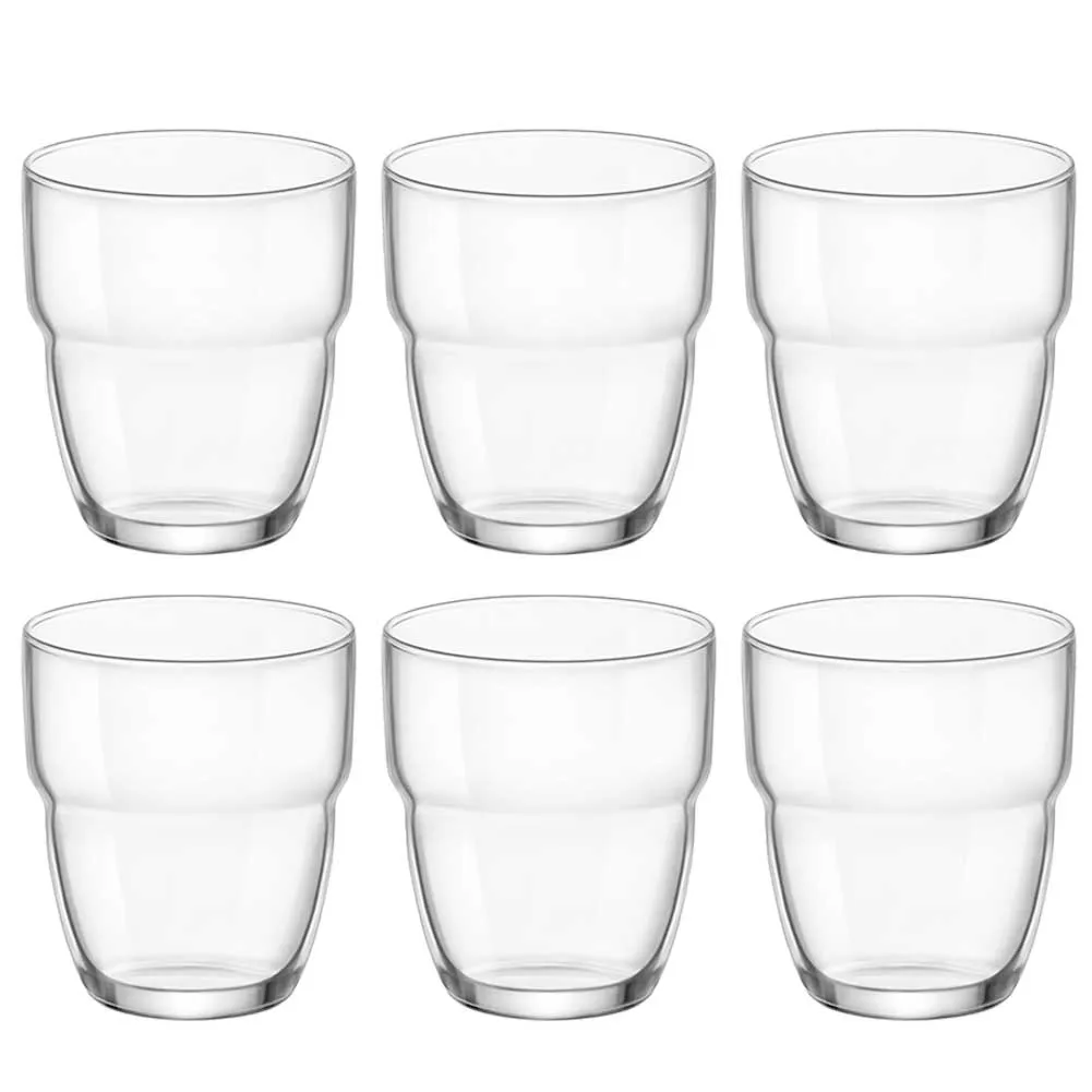 Set 6 Bicchieri in Vetro Bormioli Modulo Bicchiere per Acqua Vino Bibite 26CL