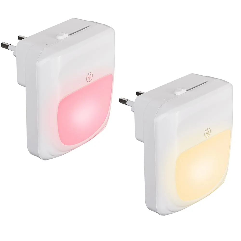 2 Lampade Notte Luce Notturna LED 3 Funzioni RGB Bianco Dimmerabile Crepuscolare