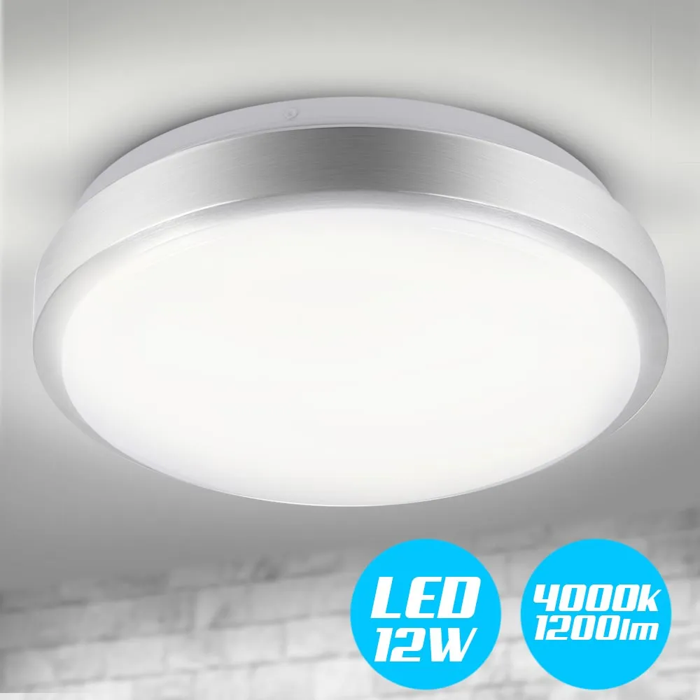 Plafoniera LED Rotonda 12W Luce Bianca 4000K Naturale Lampada Soffitto 29,5cm