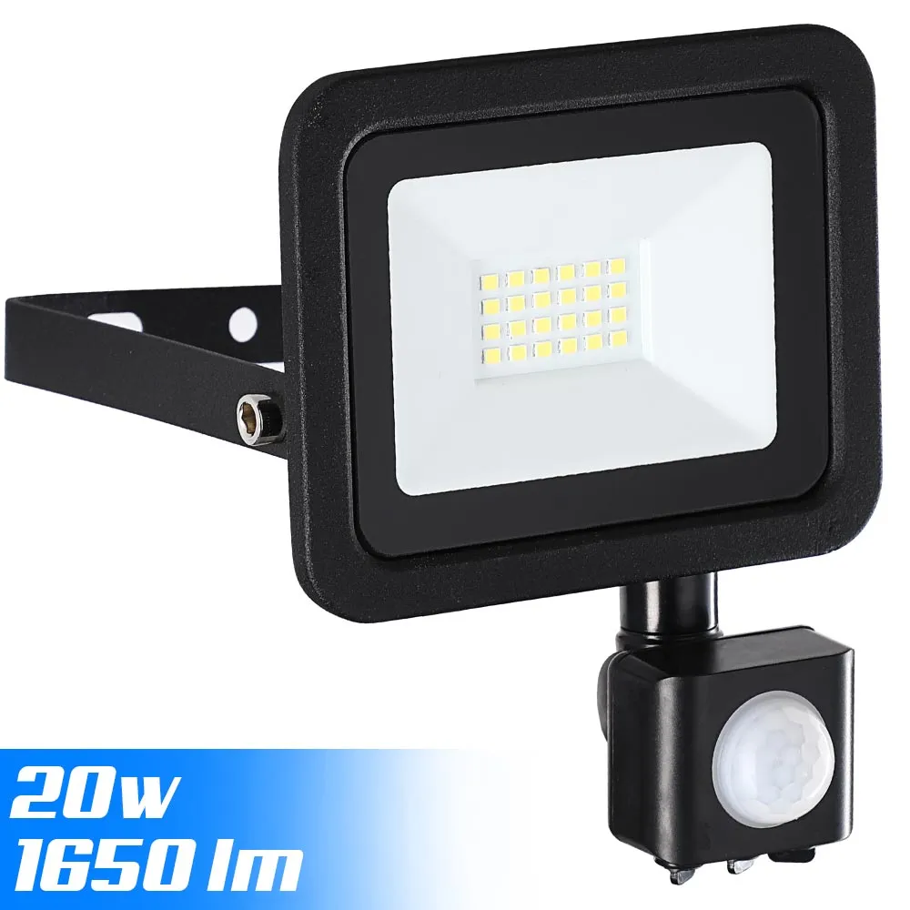 Faro LED 20W Luce Alta Luminosita 1650lm Faretto esterno con Sensore Movimento