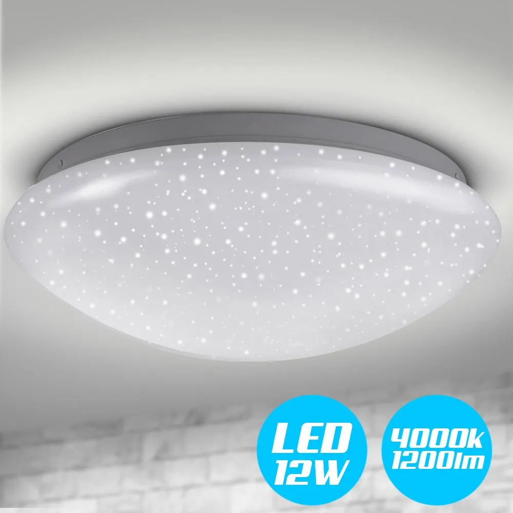 Plafoniera LED Rotonda 12W Luce Bianca 4000K Effetto Stelle Lampada Soffitto