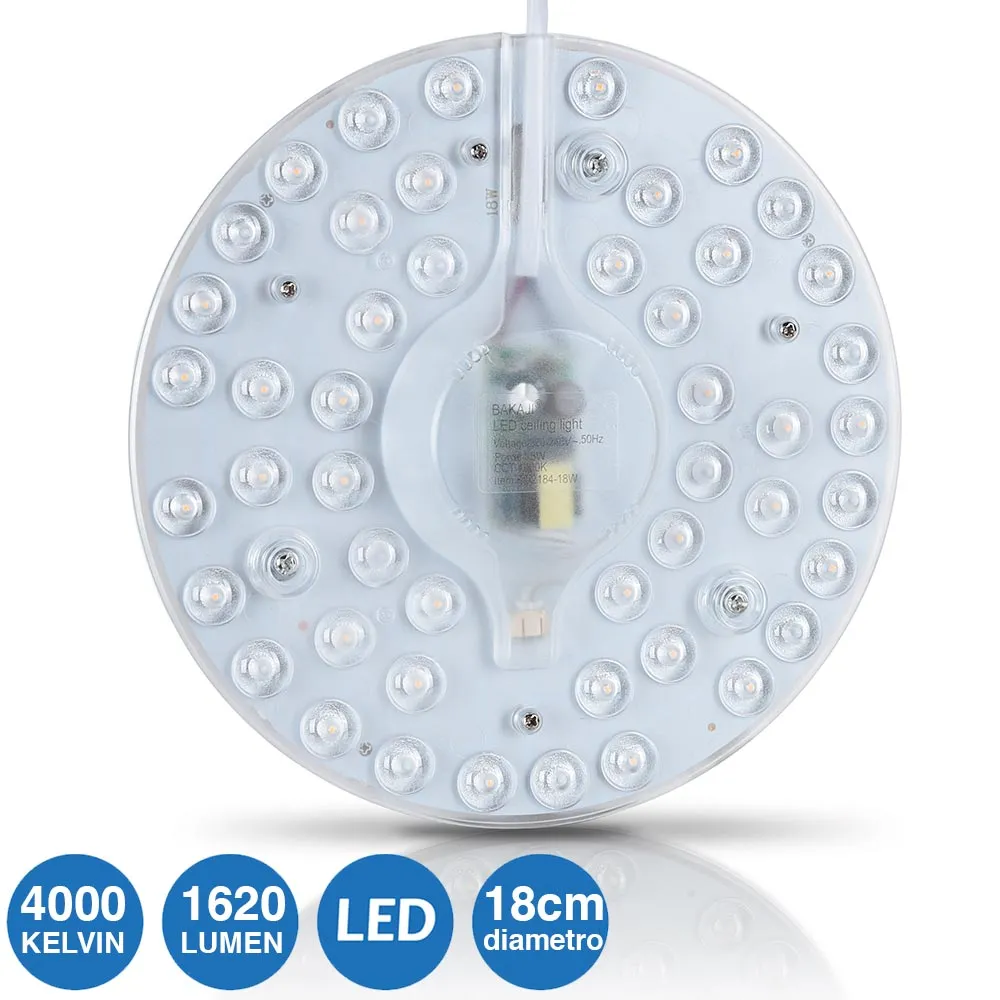 Circolina LED Disco Calamita Sotituzione Neon Plafoniera Luce Bianca 18W 1620LM