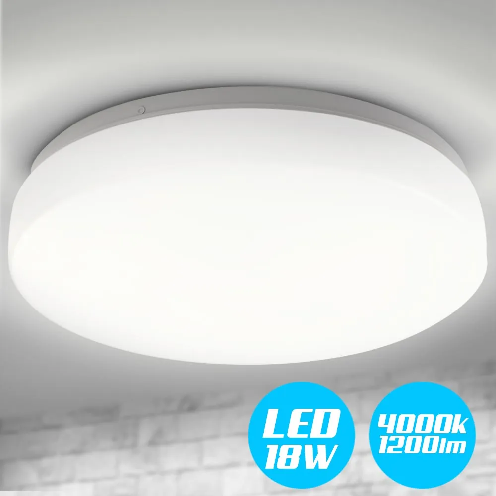 Plafoniera LED Rotonda 18W Luce Bianca 4000K Naturale Lampada Soffitto 29cm