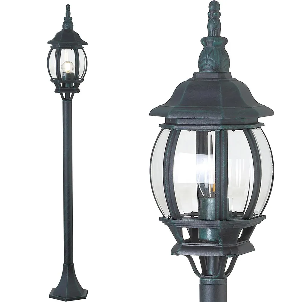 Lampione Vittoriano Classico da Giardino Lampada Esterno Alluminio 108cm Bronzo