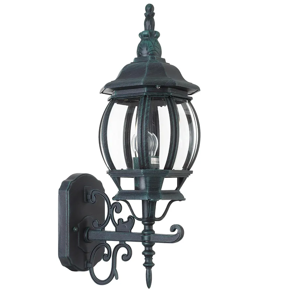 Lampione Vittoriano Classico a Parete Lampada Applique Esterno Alluminio Bronzo