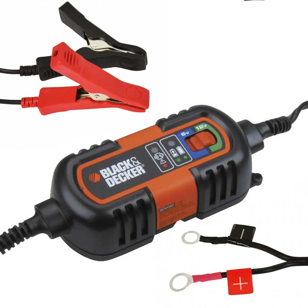 Caricabatterie Mantenitore Carica Batteria Auto Moto 6/12V Portatile con Cavi