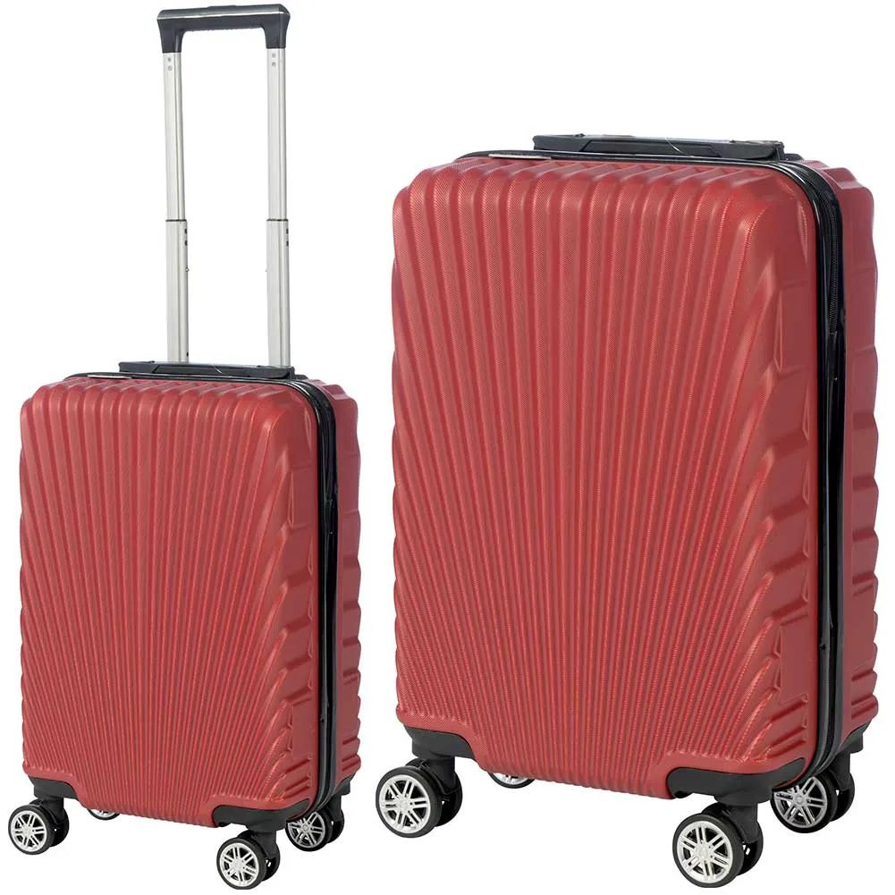 Valigia Trolley Bagaglio a Mano Enrico Coveri Guscio Rigido ABS 4 Ruote Rosso