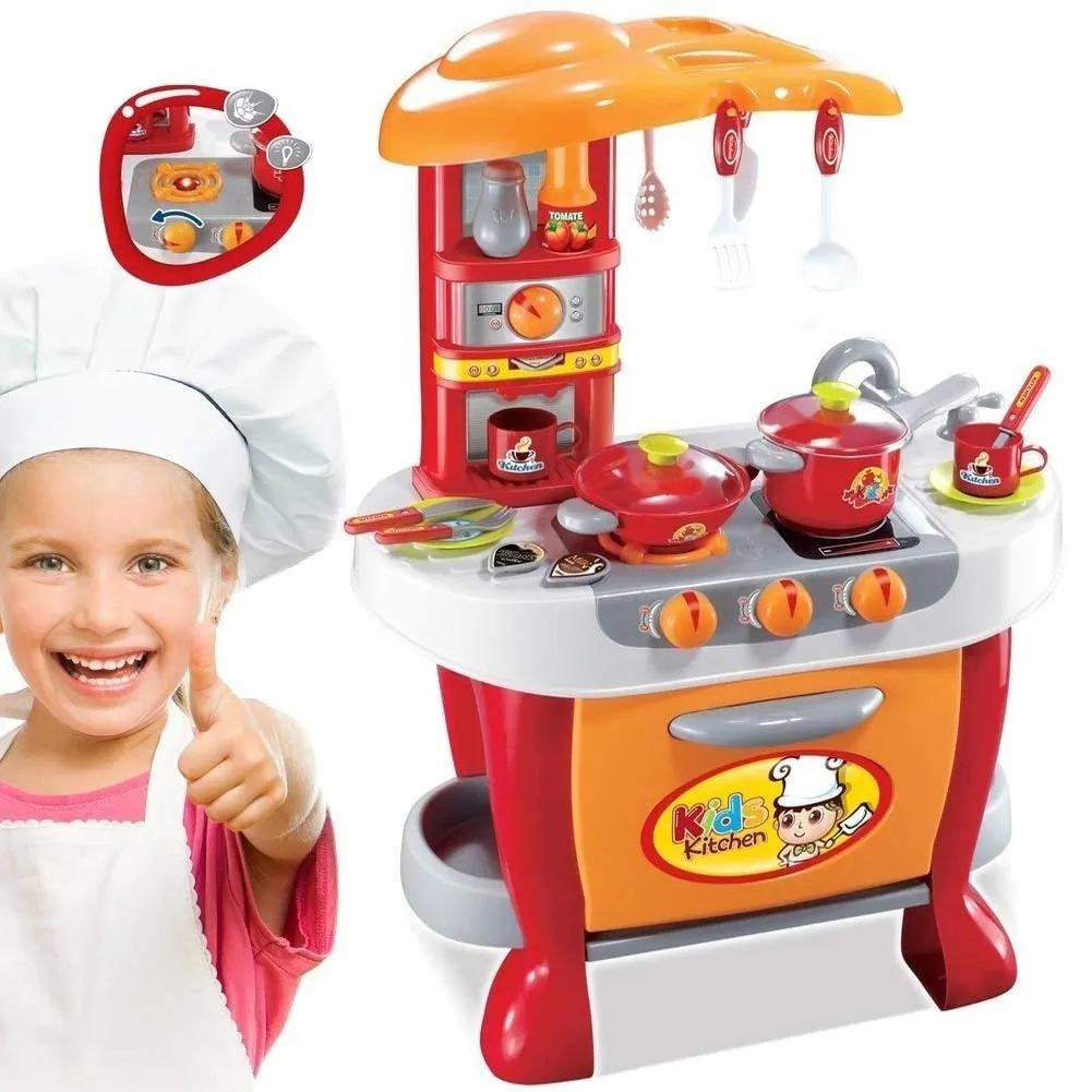 Cucina Scuola Piccoli Cuochi Fornello Con Luci E Suoni E Accessori Di Gioco