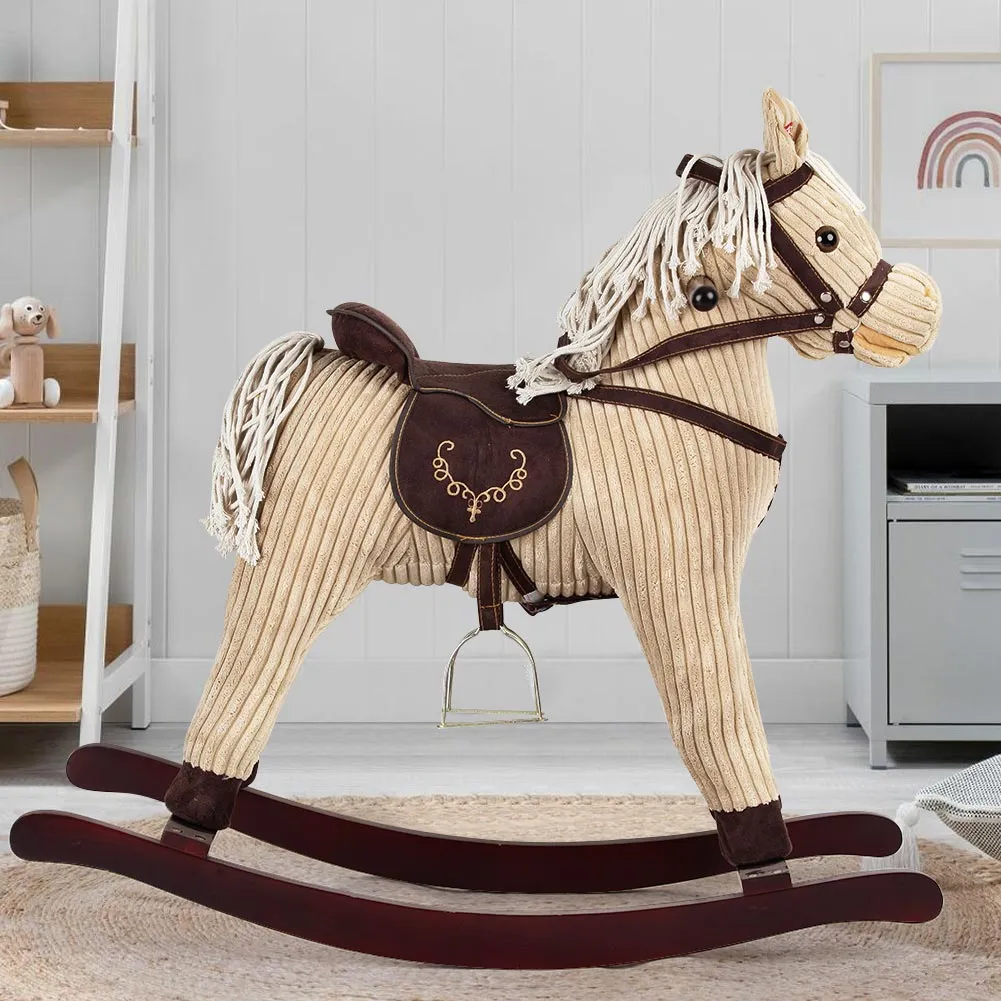 Cavallo Dondolo Cavalcabile Peluche Cavalluccio Bambini Suoni e Movimento Bocca